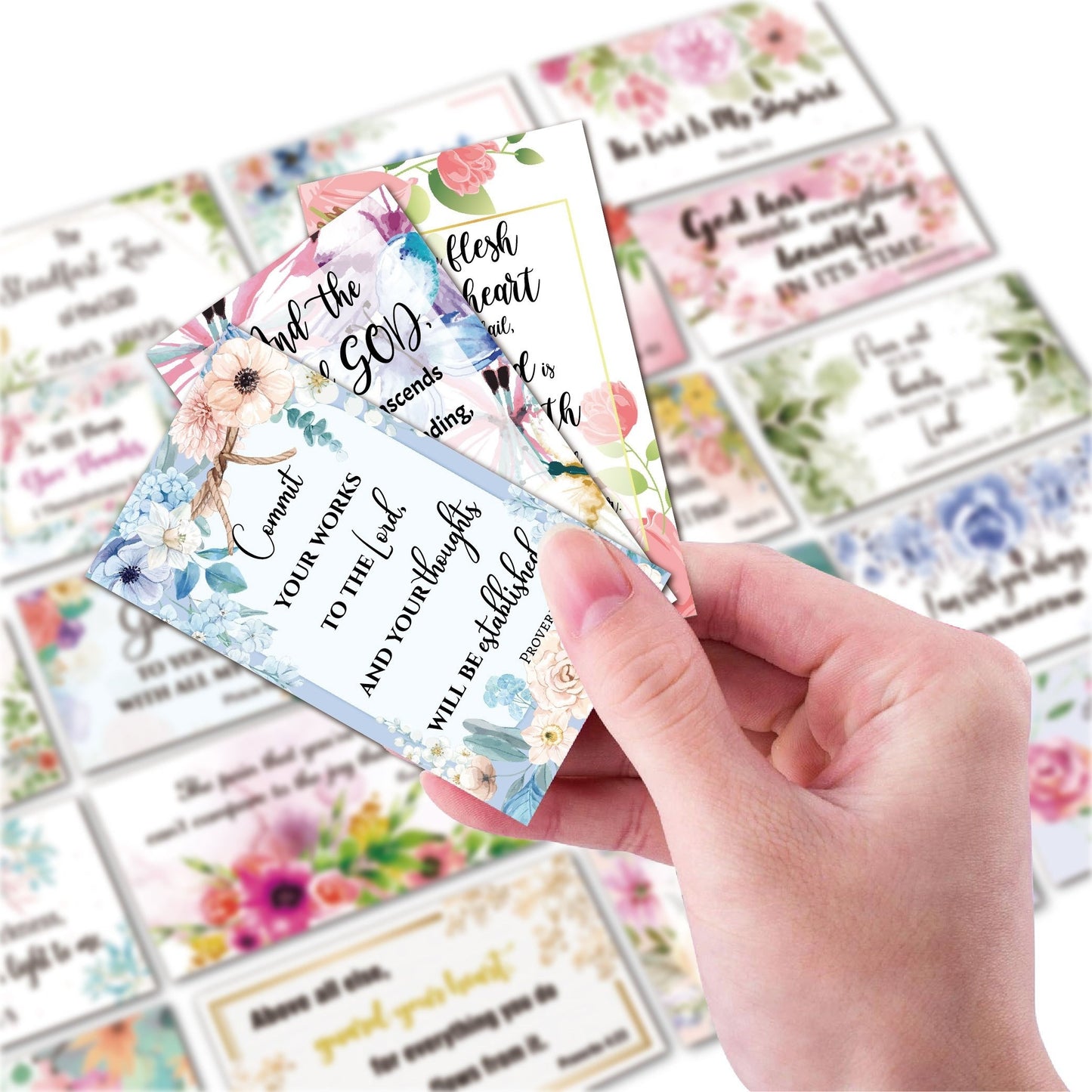 100pcs Women's Prayer Card Handwritten Mini Bible Verse Card Encouragement Card Christian Gift