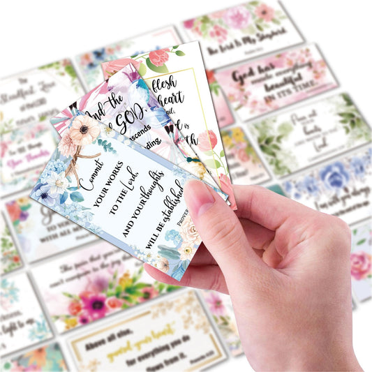 100pcs Women's Prayer Card Handwritten Mini Bible Verse Card Encouragement Card Christian Gift