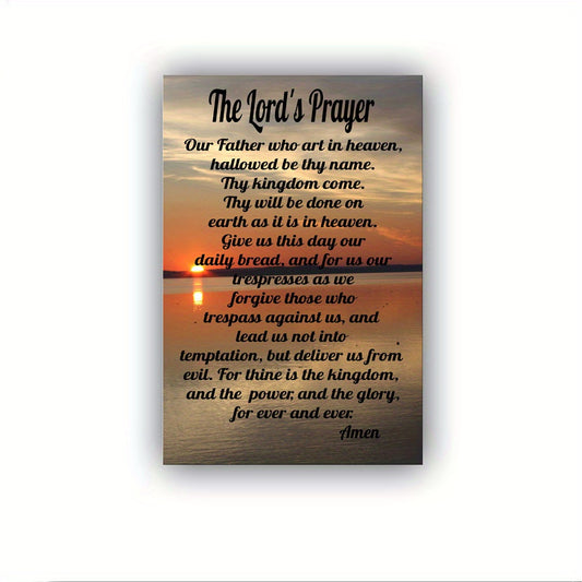 1 Pc Wooden Framed Wall Art Can Be Hung Directly Lord's Prayer Bible Our Father Poster Modern Classroom Kitchen Bedroom Bathroom Living Room Home Aesthetic Canvas Christmas Halloween Easter Gifts Room Decor Art