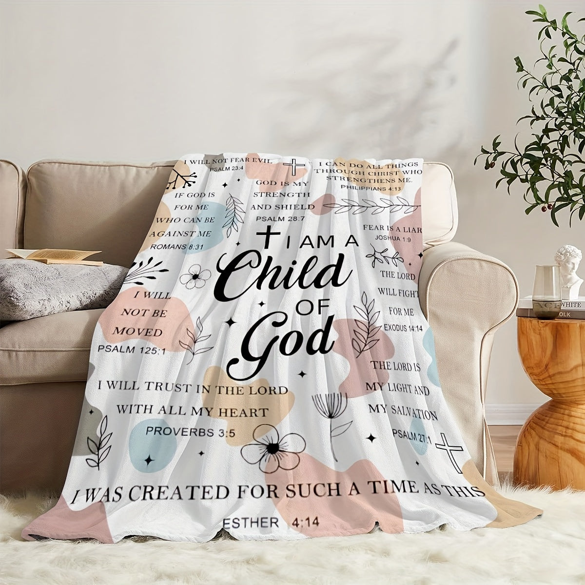 1pc Christian Women's Gift, Religious Gift, Secret Sisters Gift To Women Christian Inspiration Blanket Super Soft Linen Blanket