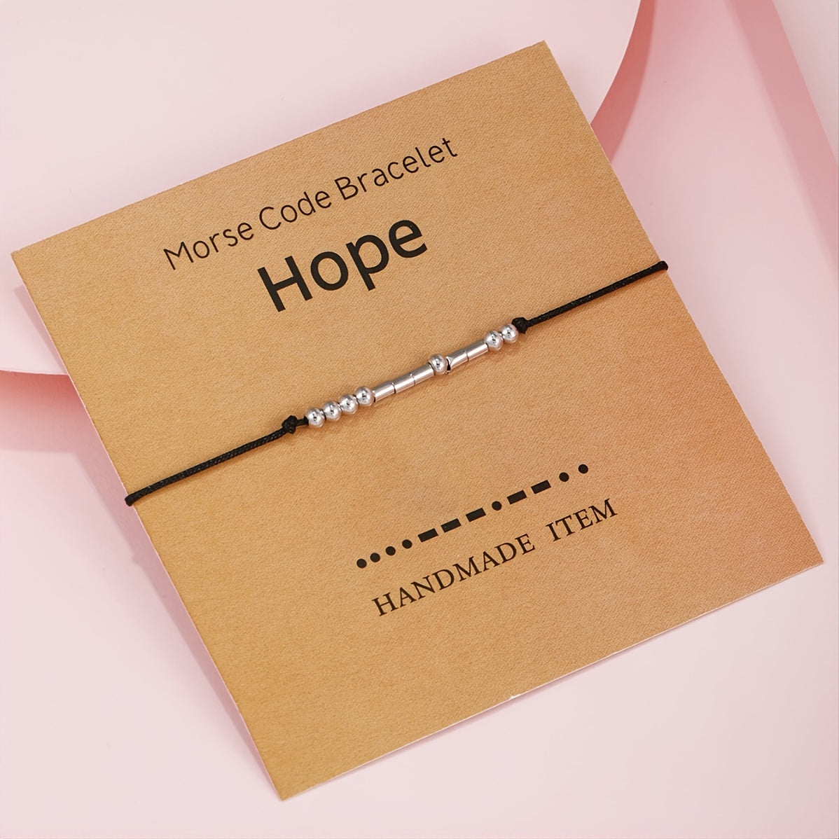 Optimize product title: "Inspiring Morse Code Bracelet with Copper Beads - Minimalist Rope Bracelet - Meaningful Gift"