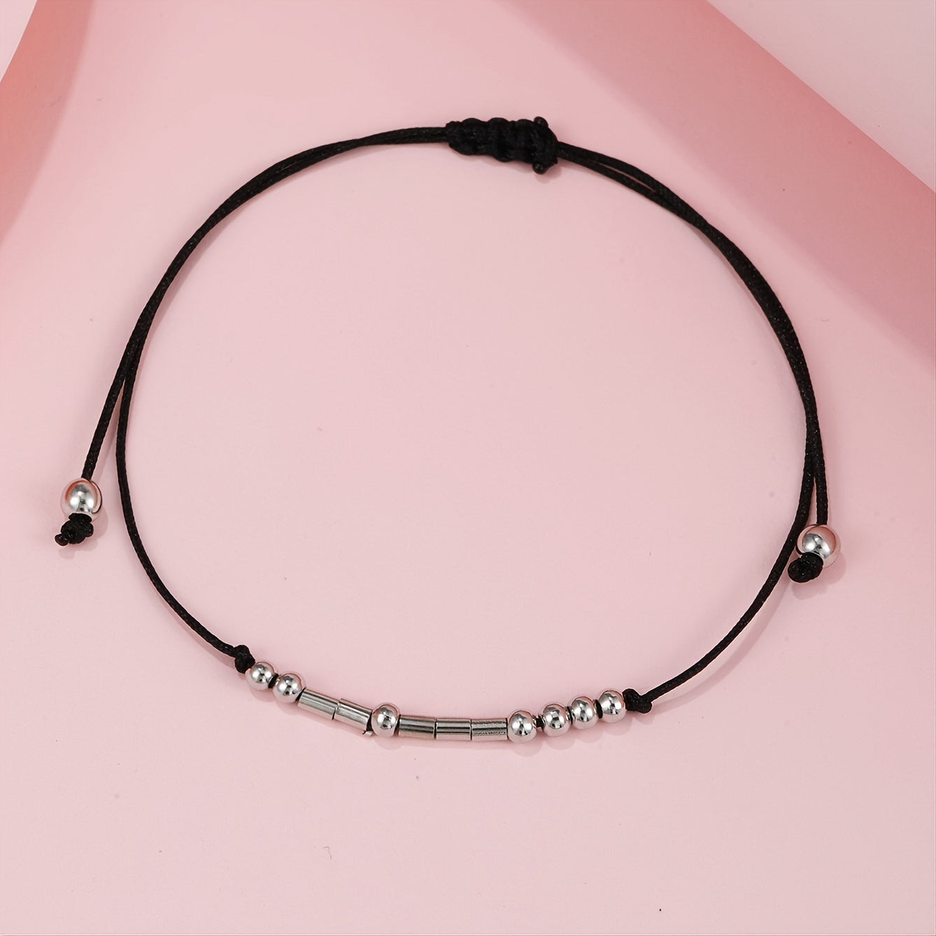 Optimize product title: "Inspiring Morse Code Bracelet with Copper Beads - Minimalist Rope Bracelet - Meaningful Gift"