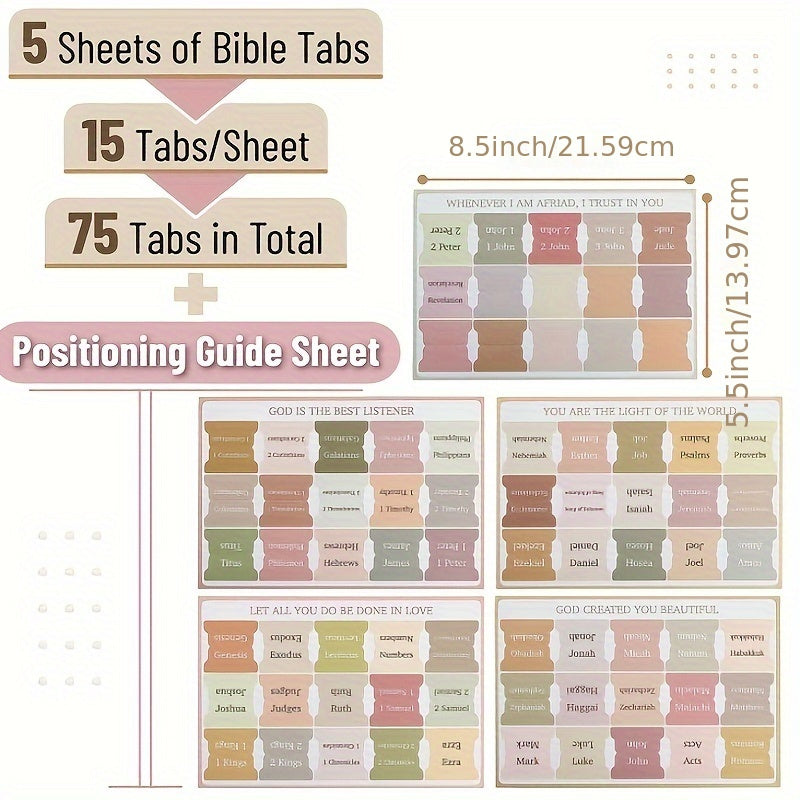 Optimize product title: 5 Sets of 75 Bible Index Label Stickers with Large Cross Design for Faith Classification and Organization