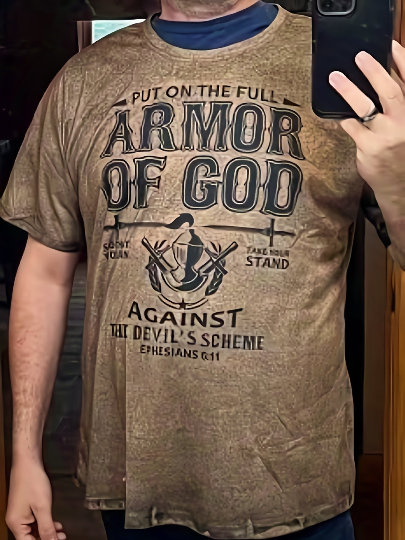 Men's Armor of God 3D Printed Tee - Creative Design, Comfortable Stretch Fabric, Perfect for Summer Outdoor Activities