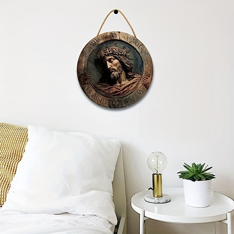 Unique Jesus Christ Artwork Wooden Painting - Perfect Wall Decor for Your Living Room!