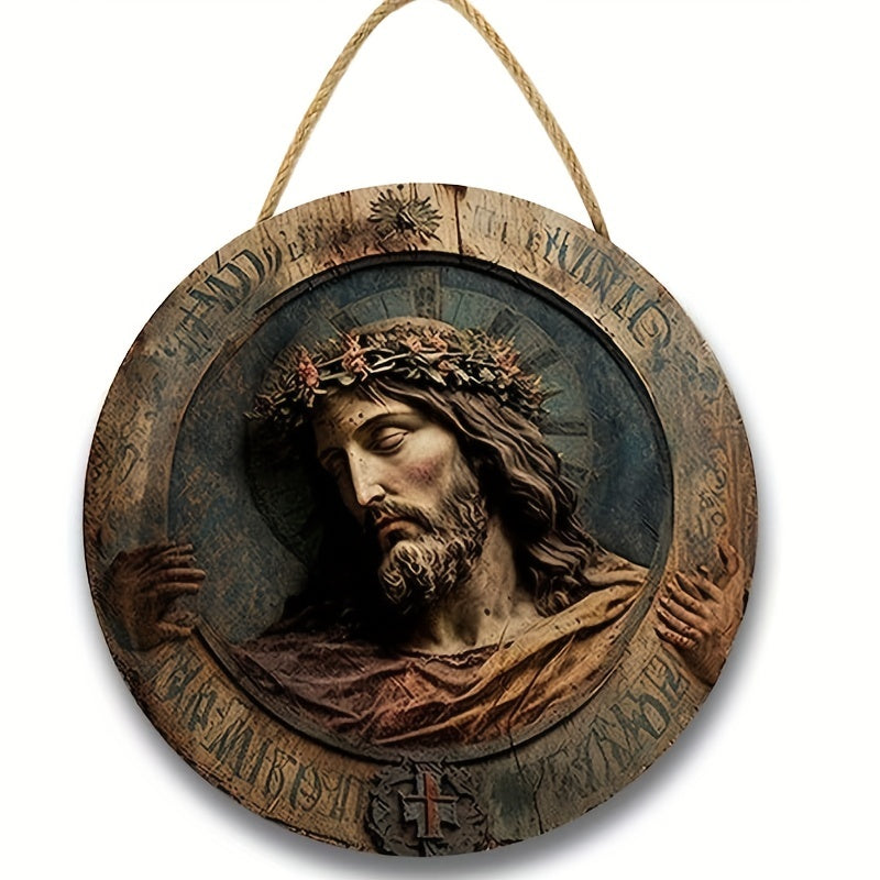 Unique Jesus Christ Artwork Wooden Painting - Perfect Wall Decor for Your Living Room!